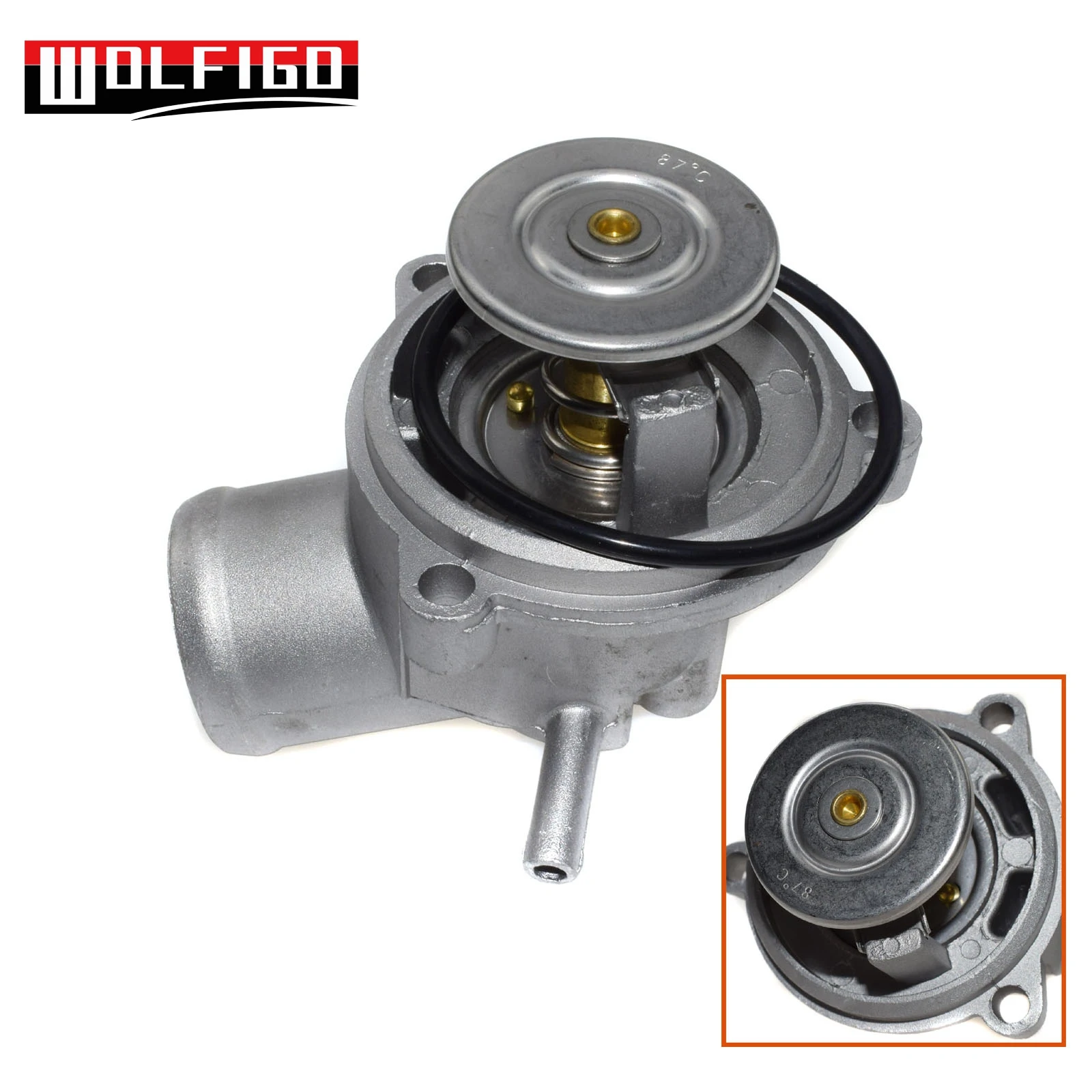 

WOLFIGO New Engine Coolant Thermostat 87 Deg With Gasket 1112030875 for Mercedes R170 SPRINTER 2.0 2.3 W170 W202 W124 CLK (C208)