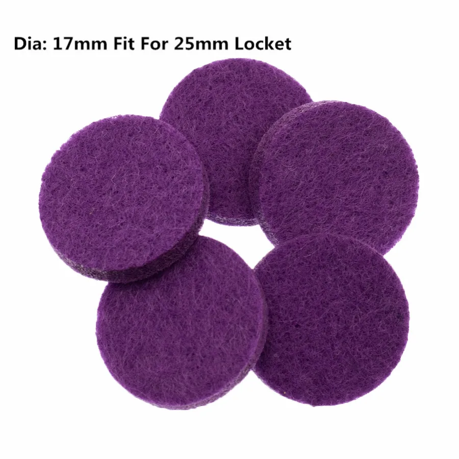 20pcs purple 20 шт цветные модные ароматерапевтические фетровые подушечки 17 мм подходят для 25 мм эфирного масла диффузор медальон плавающий медальон цвет случайный - Цвет: 20pcs purple