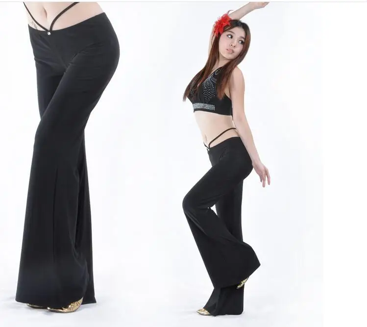 

Women Lady crystal Harem modal solid Long Pants Belly Dance Boho Wide Trousers trouser with belt