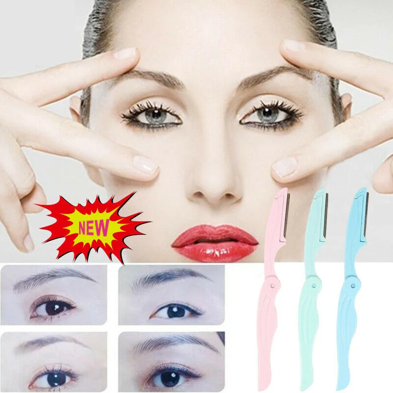 

1 Pack Eyebrow Brow Shaper Dermaplaning Safe Painless Portable Straight Razor Tool Eye Brow Shaper Face Razor Eyebrow Trimmer