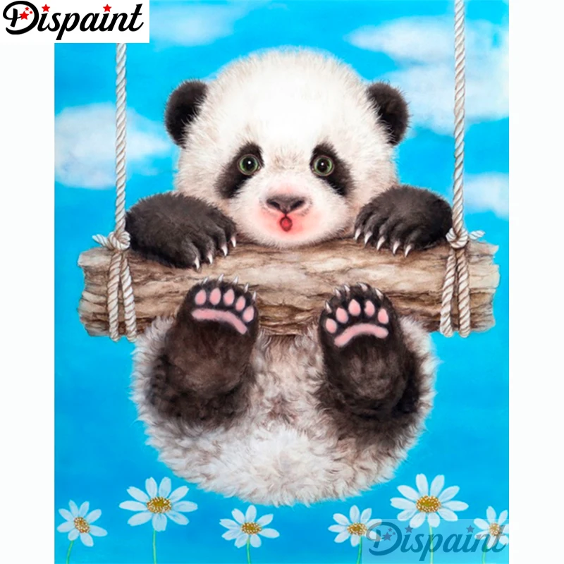 

Dispaint Full Square/Round Drill 5D DIY Diamond Painting "Animal panda" Embroidery Cross Stitch 5D Home Decor A11325