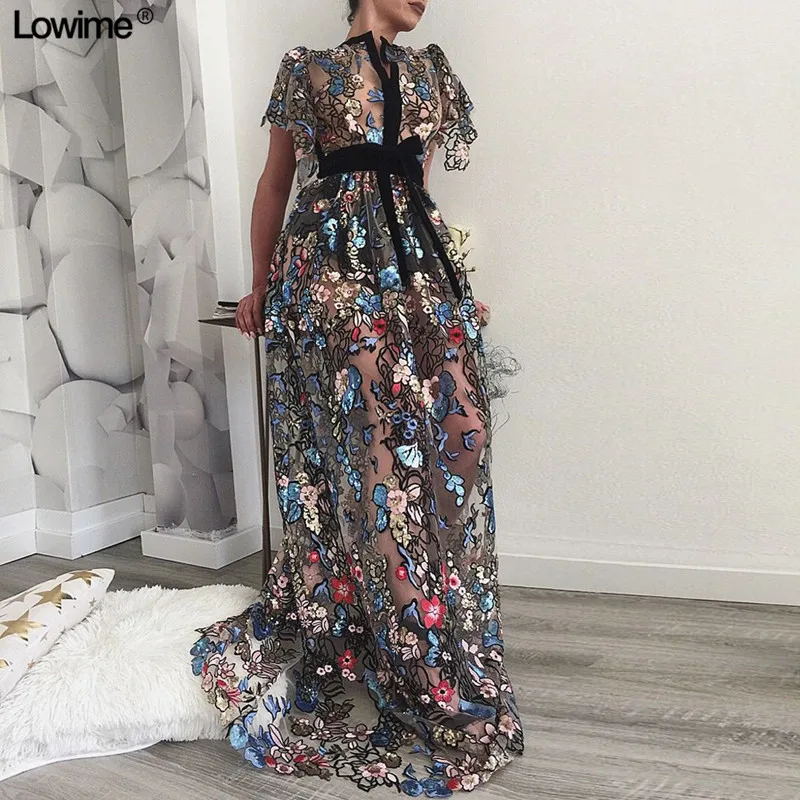 Printed Long Sleeve Prom Dress 2019 #6