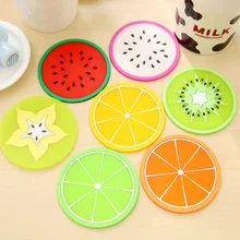 1 pcs silicone dining table placemats coaster kitchen accessories mat cup bar mug fruit colorful placemats coaster mats & pads