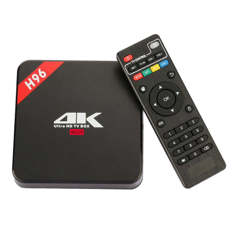 H96 Android TV Box Smart TVbox RK3229 четырехъядерный мини ПК 1 Гб ОЗУ 8 ПЗУ 4K 3D медиаплеер Wifi OTT