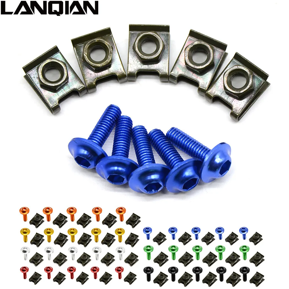 

6mm Motorbike CNC Fairing body work Bolts Screws 5 pcs For yamaha fz6 fazer fz6r fz8/xj6 diversion fz1 fazer mt-/fz-mt-09/sr/fz9