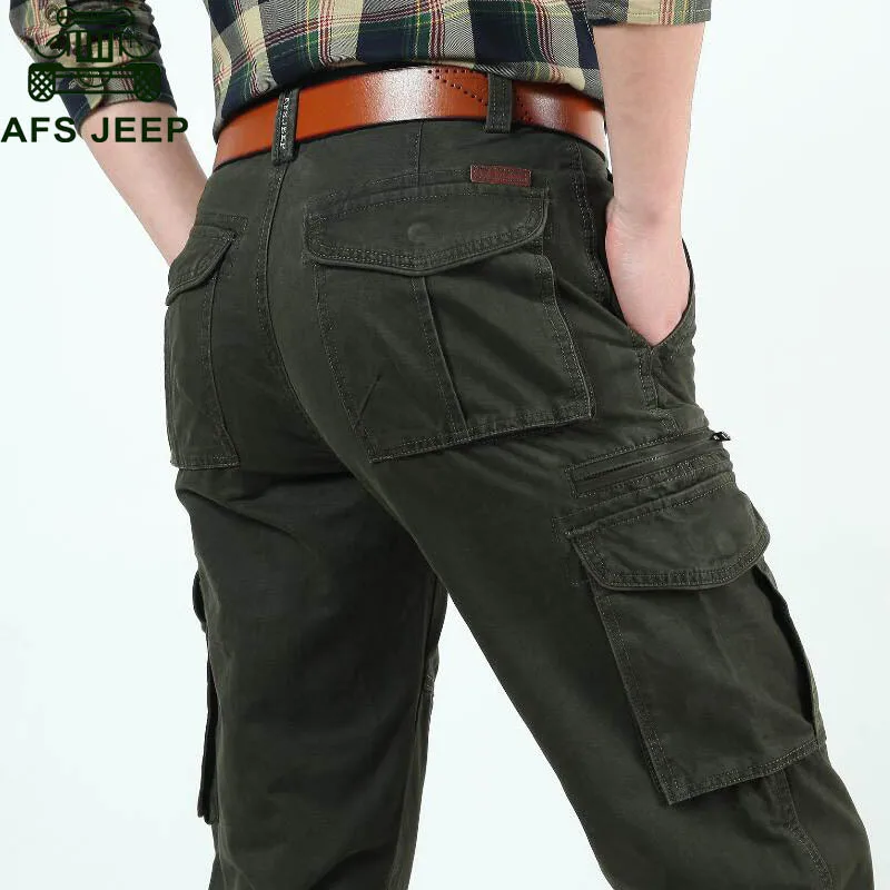 Afs Jeep Brand Cargo Pants Men 100 Cotton Trousers Mens Pants Army