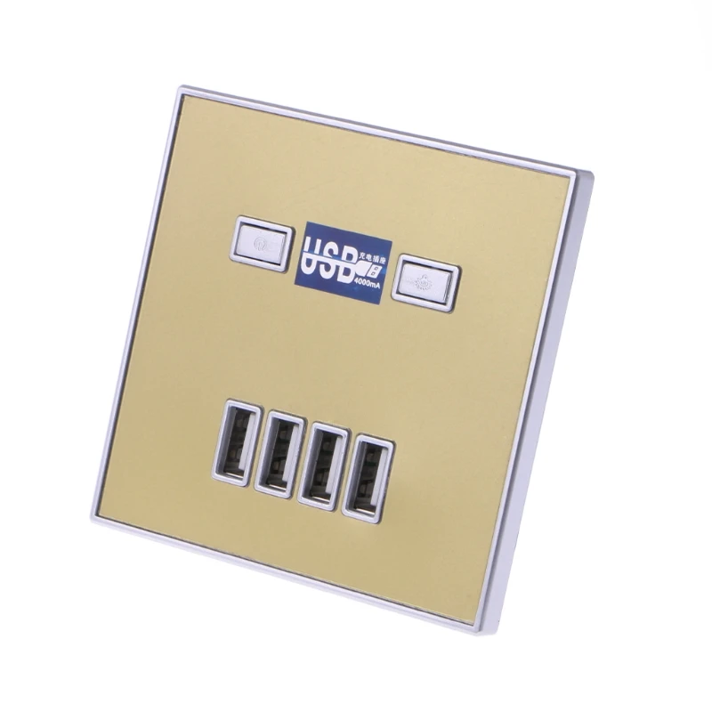 

1Pc 220V 4A 86 Type 4 USB Ports WallPower Socket Adapter Charger Panel