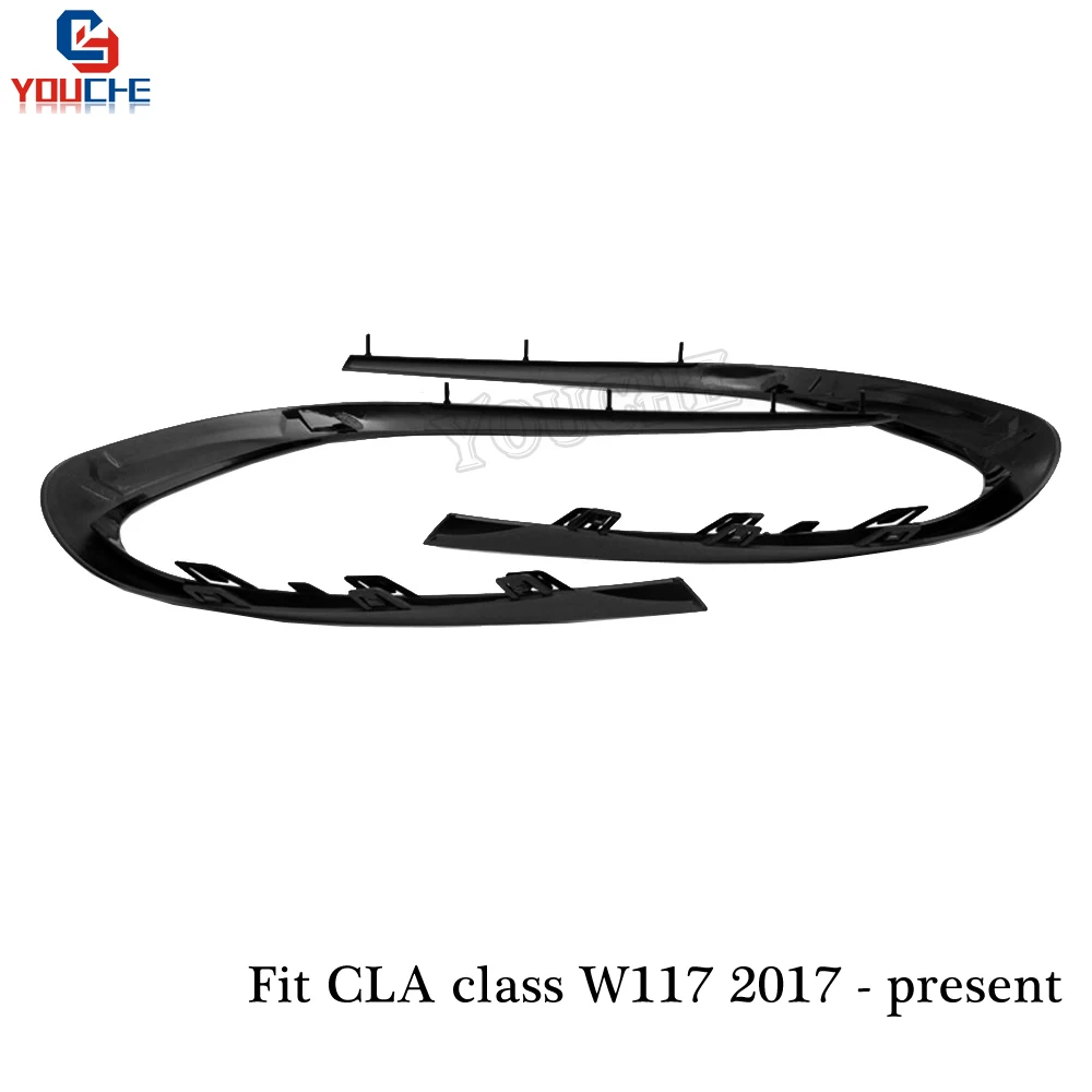 W117 Facelift Front Bumper Lip with Splitters Canards for Mercedes CLA Class C117 CLA180 CLA200 CLA250 CLA45 AMG