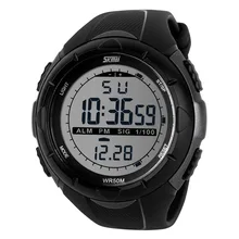 SKMEI 1025 для мужчин восхождение модные спортивные цифровые наручные часы 12/24 час циферблат Военная Униформа часы шоковая система оповещения устойчивы водонепроница