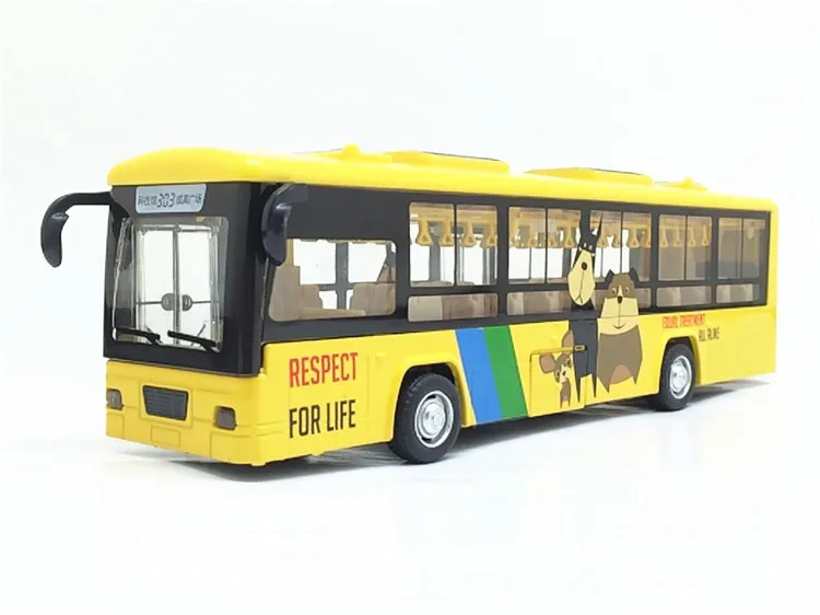1/43 специальный высечки-легкоплавкий Металл Тур автобус настольный дисплей Коллекция Модель игрушки для детей - Цвет: Yellow