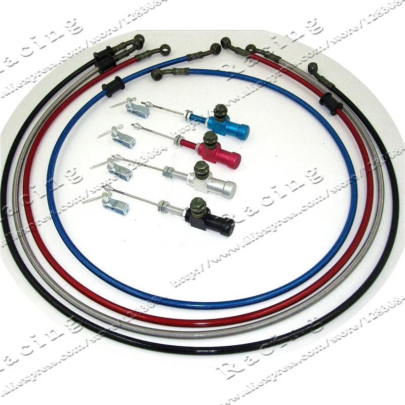 1200mm Colorful Motorcycle Hydraulic Reinforced Brake Or Clutch Oil Hose Line With master