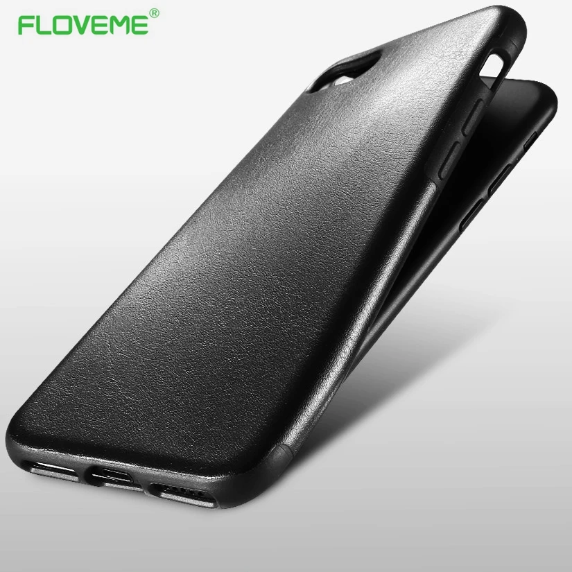 

FLOVEME PU Leather Phone Case For iPhone 7 6 6s 8 Plus X Business Crazy Horse Cases For Samsung Galaxy S8 Plain Back Cover IX