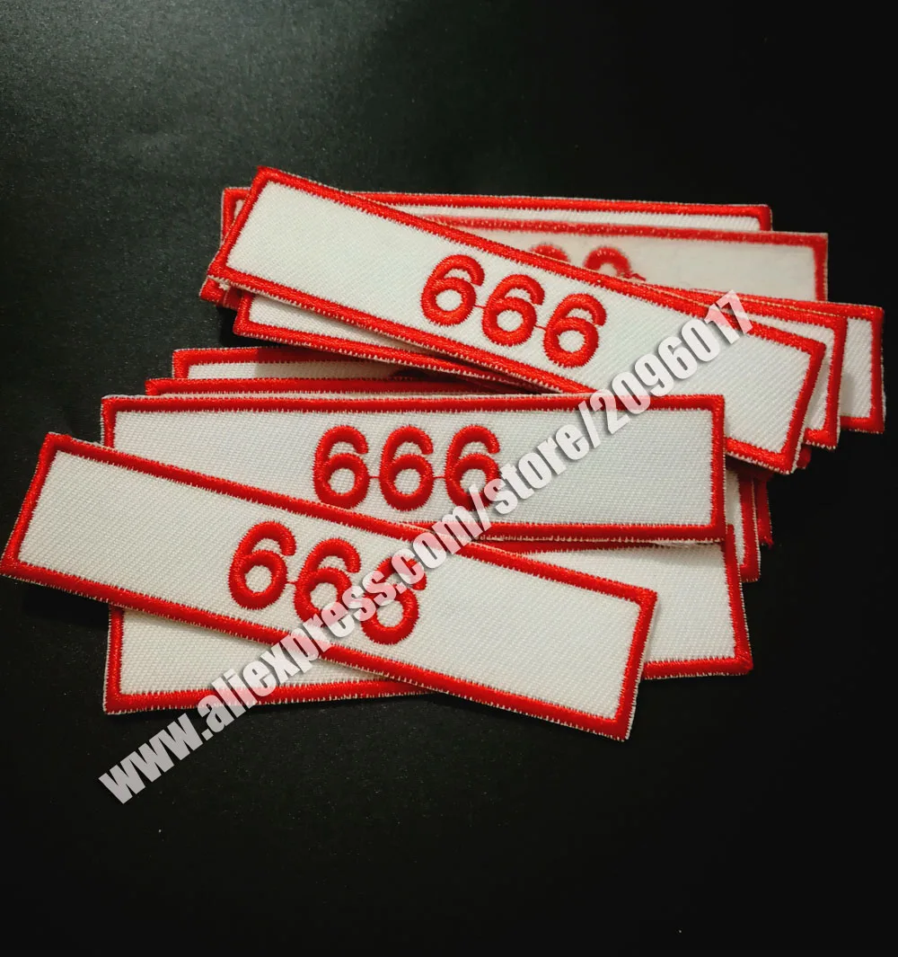 666 пластырей вышитого железа на байкерском Заплатке для мотоциклетной куртки