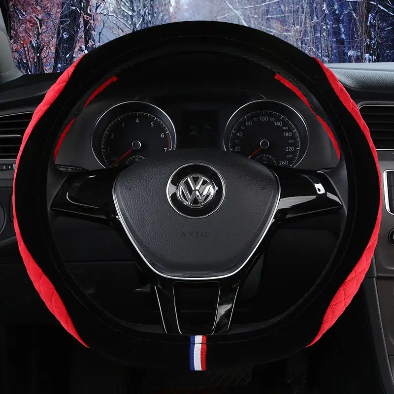 Version A Плюшевые зимние автомобильные рулевые колеса, чехлы 38 см/1", рулевые колеса, ступицы для автомобиля, рулевое колесо, все автомобили Седан - Название цвета: Version A