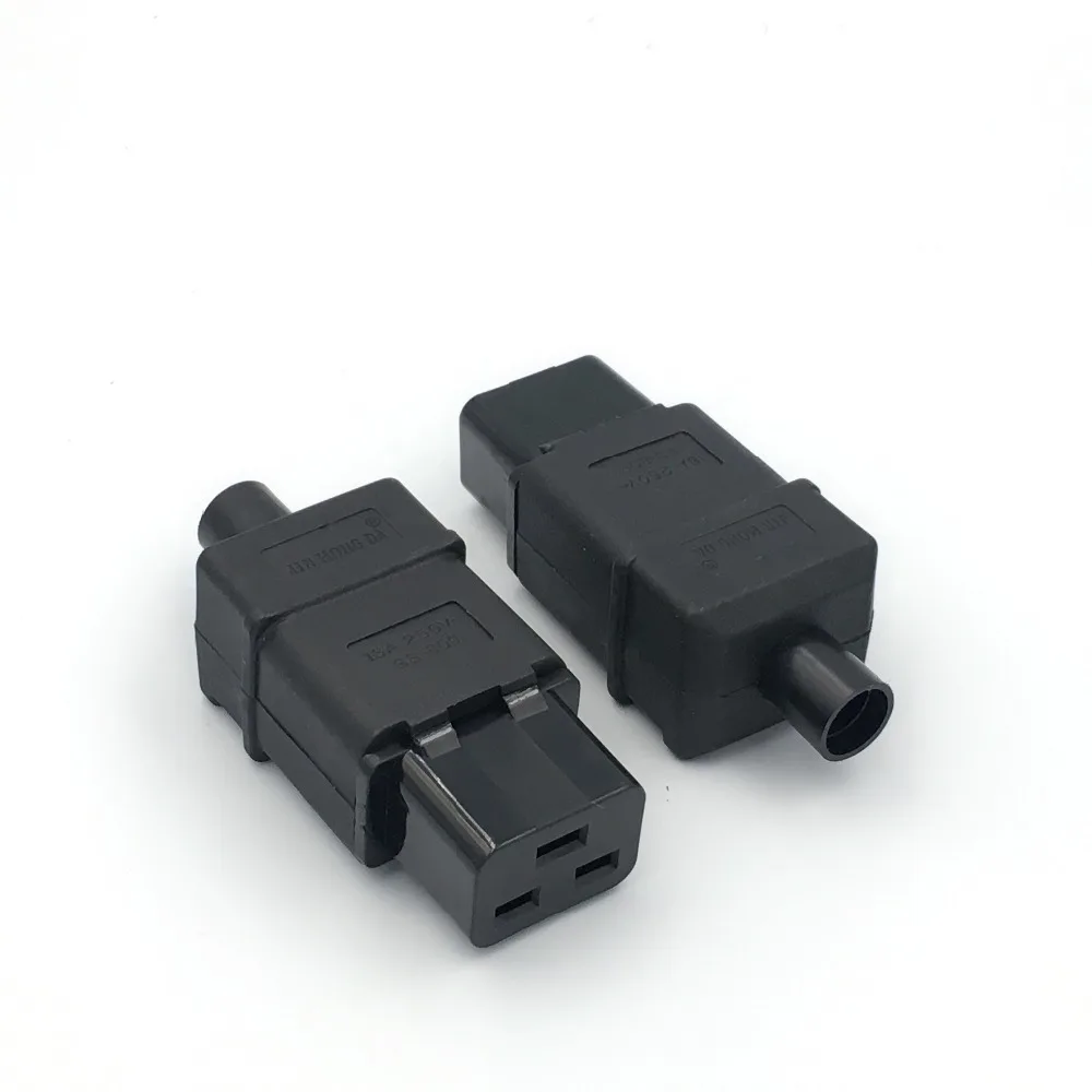 Rewirable PDU 16A 250VAC IEC 320 C 19 штекер C19 сделай сам разъем гнездовой 16A|Адаптеры для