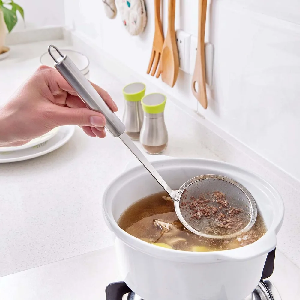 Colander Spoon Stainless Steel Filter Oil Grid Scoop Kitchen Skimmer Oil-Frying Cooking Accessories | Дом и сад