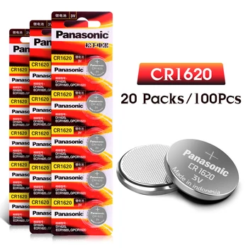 

PANASONIC 100Pcs 3V Lithium Battery Button Coin Cell CR1620 LM1620 DL1620 ECR1620 5009LC For Main Board Remote Control Toy