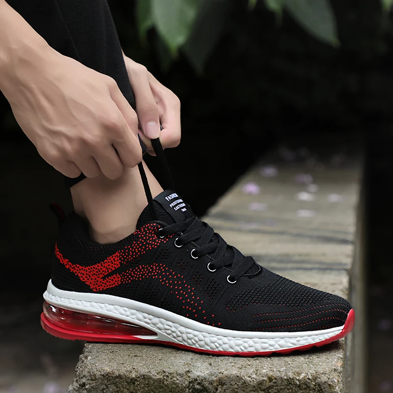 2019 New Models Air Cushion Couple Flying Weave Sports Shoes Running ...
