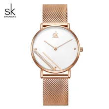 Shengke Women Watches Fashion Simple Crystal Dial Quartz Watch Reloj Mujer Luxury Ladies Watch Clock Relogio Feminino#K0106 yazole luxury crystal watch women s watches fashion flower ladies watch women watches clock saat relogio feminino reloj mujer
