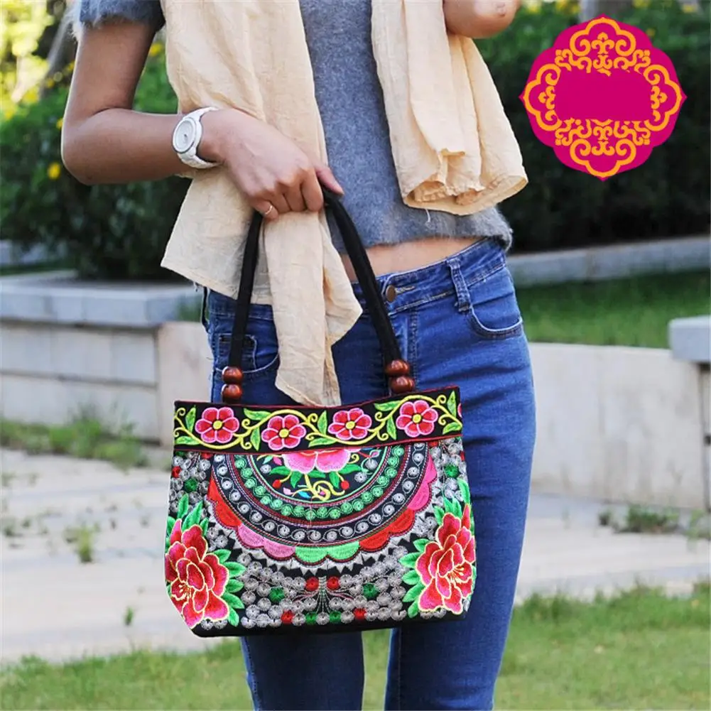 Ethnic Style Embroidered Bag Fashionable Embroidery Handbag Retro Canvas All-match Outdoor Personality Floral Women Storage Bags Ethnic Style Embroidered Bag Fashionable Embroidery Handbag Retro Canvas All-match Outdoor Personality Floral Women Storage Bags