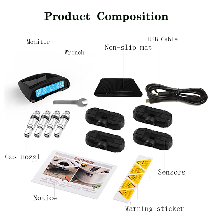 U802 TPMS Solar Wireless Car tire pressure monitor system 25