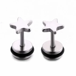 Stainless Steel Star Stud Earrings for Women Girls Kids Fashion Jewelry Cute Little Star Earrings Gifts
