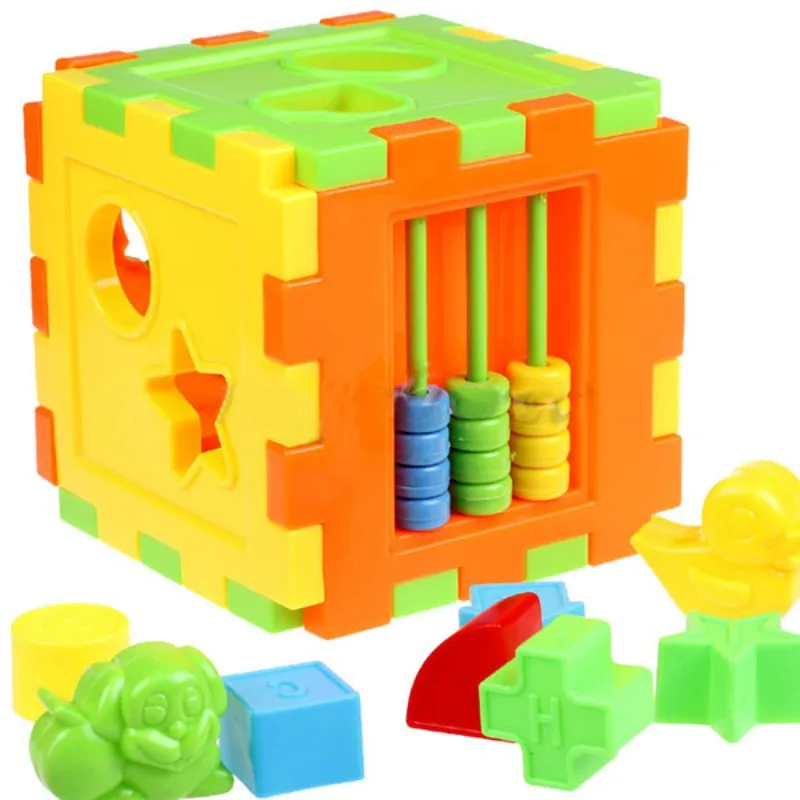 Colorful Baby Math Square Matching Blocks Funny Children Sorting Box