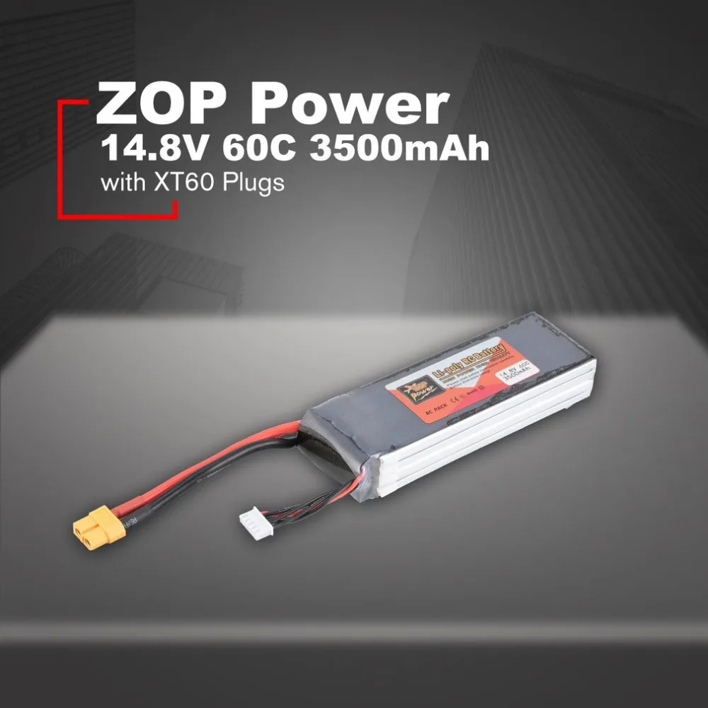 ZOP Power 14 8 V 3500mAh 60C 4S 1P Lipo батарея XT60 вилка перезаряжаемая для RC гоночного дрона