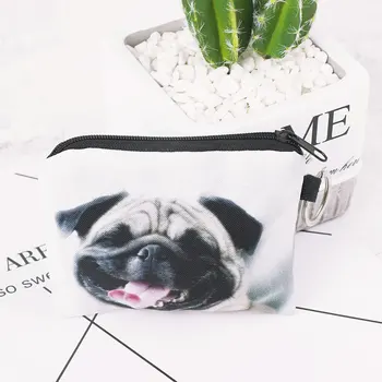 

1PCS Small Cute Kids Women's Cartoon Pug Dog Design Women Girl Coin Purse Wallet Earphone Card Key Storage Bag