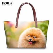 Forudesigns, милое животное Pomeranians, модные женские большие сумки-тоут, роскошные женские повседневные сумки-мессенджеры, сумки Mujer