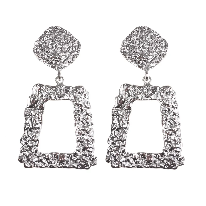 JERPVTE New Punk Heavy Metal Dangle Indian Gold Silver Drop Earring ZA