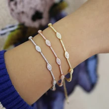 925 стерлингового серебра милые сглаза очаровательные звенья цепи элегантность Высокое качество lucky girl Женщины Новое поступление Шарм браслет ювелирные изделия