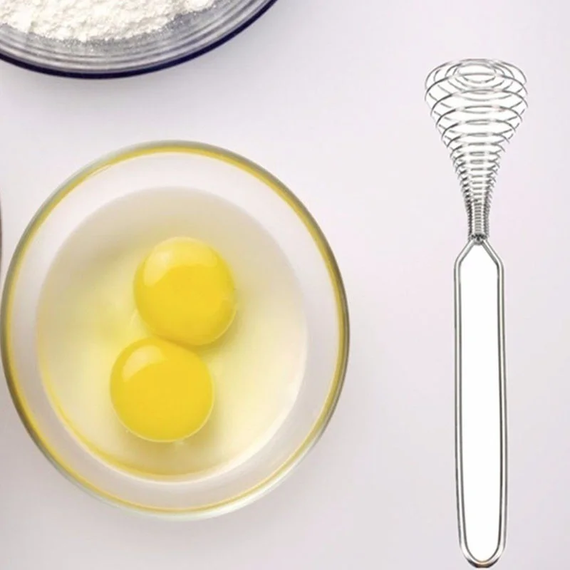 1 Pc Spiral Whisk Egg Beater Stainless Steel Kitchen Mixer Eggs Beater