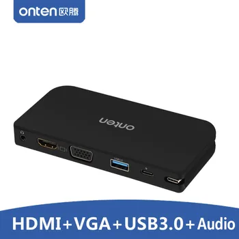 

TYPE C Multi function Dock HDMI VGA USB 3.0 + Audio For Macbook for Macbook DELL ASUS Lenovo Thinkpad to tv projector Smart Box