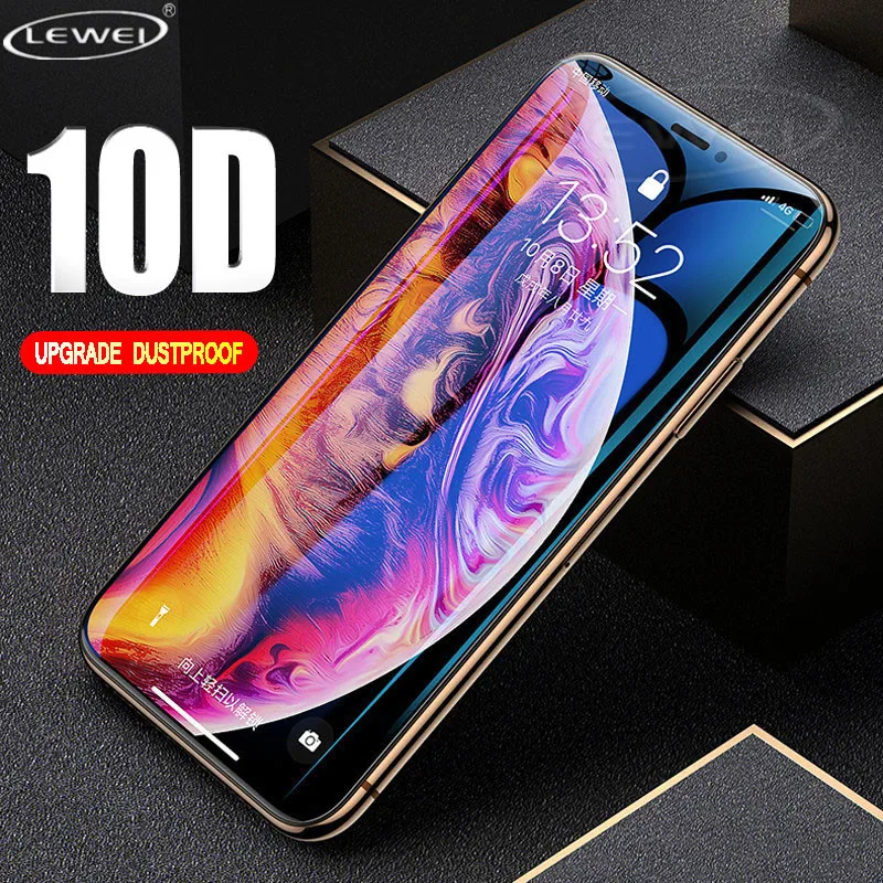 Goedkoop 10D Gebogen Rand Gehard Glas Voor iPhone X 7 8 6 Plus Screen Protector Volledige Cover Beschermende Voor iPhone 6 6 s 7 8 XR XS Max Film