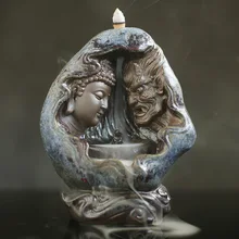 Дьявол и скульптура Будды статуя горелка для благовоний с обратным потоком керамические изделия Ладан дома керамическое ремесло Ладан держатель