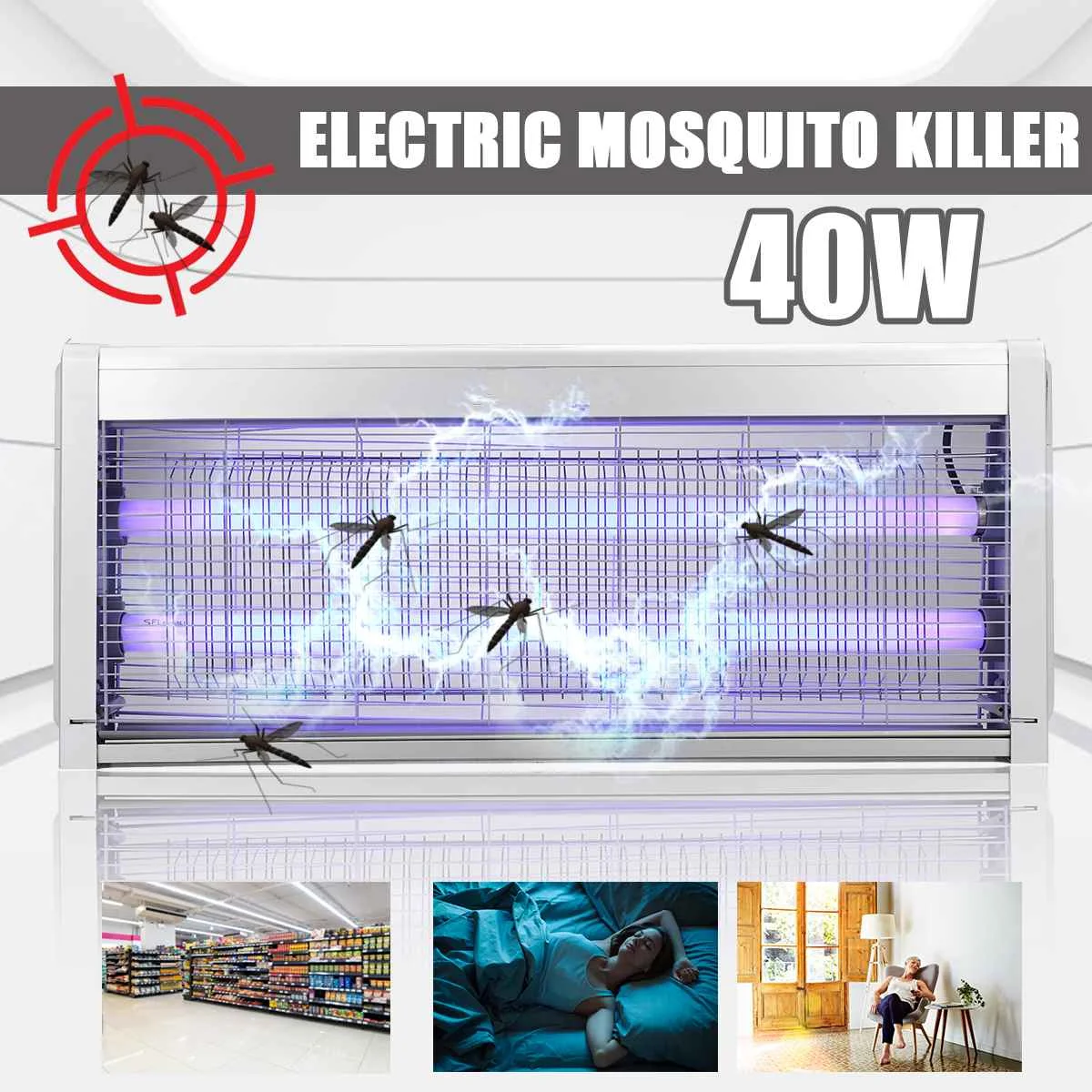 مكافحة البعوض مصباح ليد 20 W 30 W 40 W قاتل الماموس الكهربائي القاتل يطير علة صاعق الحشرات الآفات فخ الماسك مصباح المنزل لوازم حديقة