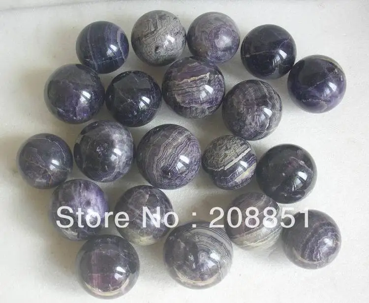 

20 Natural purple fluorite Crystal Sphere Ball polished healing from China Wholesales Free Shipping