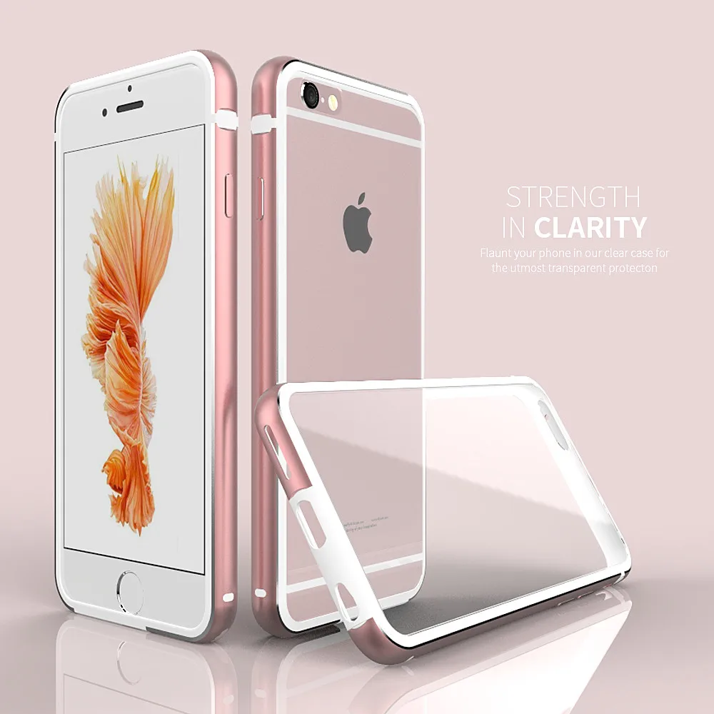 Luxury 2 in 1 Dual Layer Frame Hard Plastic Transparent Back Case For Iphone 6 6S