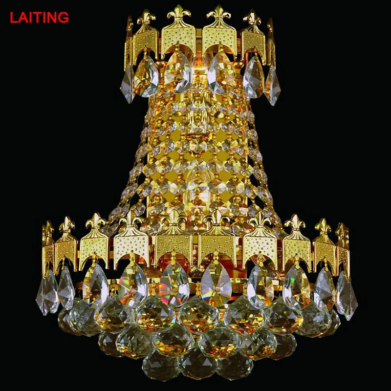 

Laiting Lighting French Gold Small Luxury Crystal Chandelier Cristal Luminaria For Decoration +Free Shipping
