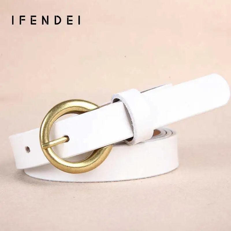 IFENDEI Men Belt Genuine Leather Dragon Belt Buckle For Jeans Pants Smooth