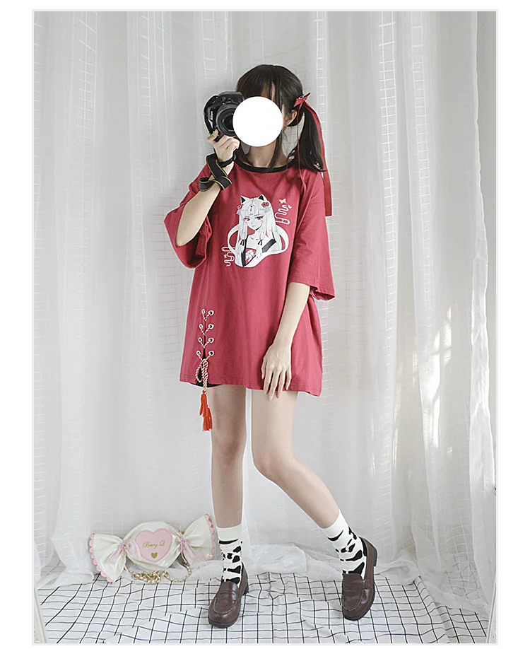 Античный Стиль, некомузумная тема, крестообразная лента, футболка для женщин и девочек, рукав три четверти, винно-красная летняя футболка большого размера, топ, одежда