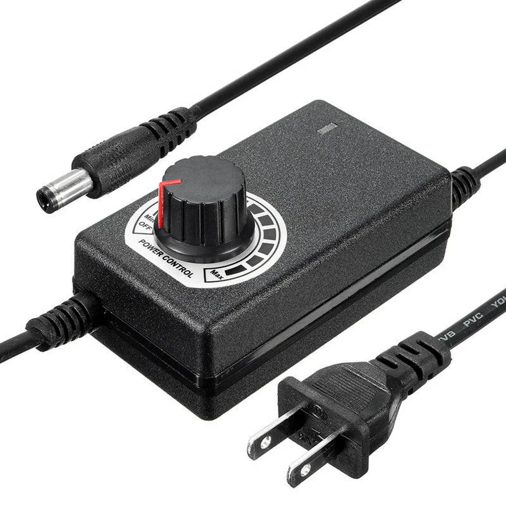

9-24V 1A 24W Adjustable Power Supply Motor Speed Controller for LED Light TV Laptop Speaker US Plug -- JDH99