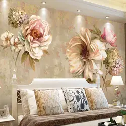 Европейский Винтаж 3D цветок фото обои для стен пейзаж росписи Гостиная Спальня Настенный декор абстрактная живопись фрески
