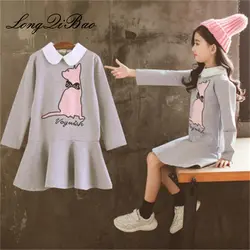 Для маленьких девочек платье с длинными рукавами Осень 2018 Новый Корейская версия детской одежды Весна и осень модели внешней платья t