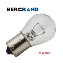 P21W S25 миниатюрная лампочка 1156 21 Вт прозрачное Стекло BA15s индикатор фонарь поворота галогенная лампа автомобиля внешний свет 80 шт