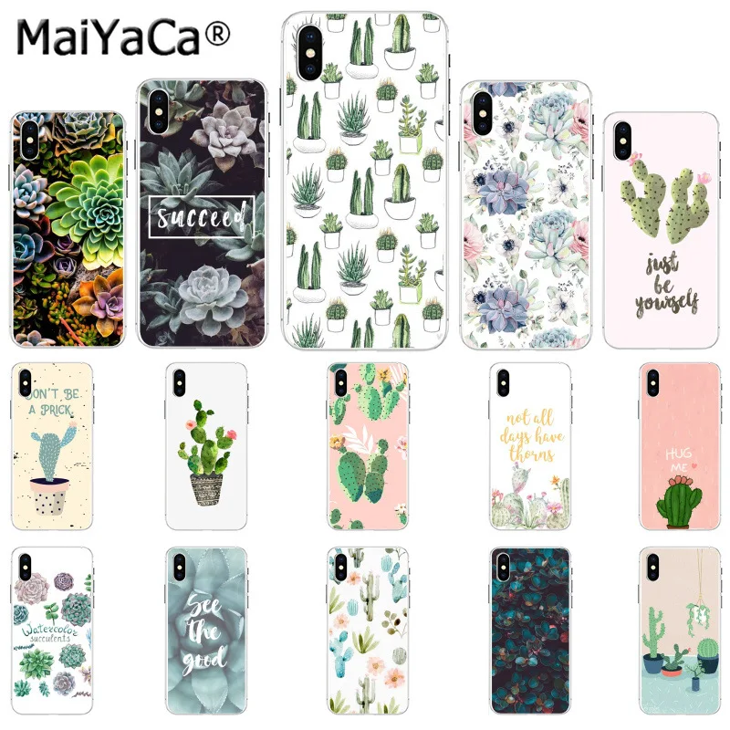 

MaiYaCa Watercolour Cacti And Succulents Newly Arrived Black Phone Case for iphone 11 pro X XS MAX 66S 7 7plus 8 8Plus 5S XR