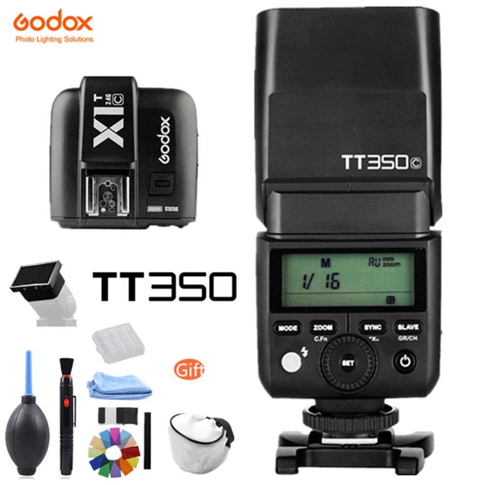 

Godox TT350 GN36 2.4G TTL HSS Mini Flash Speedlite + X1T X System Transmitter Trigger for Canon Nikon Sony Fuji Olympus Camera