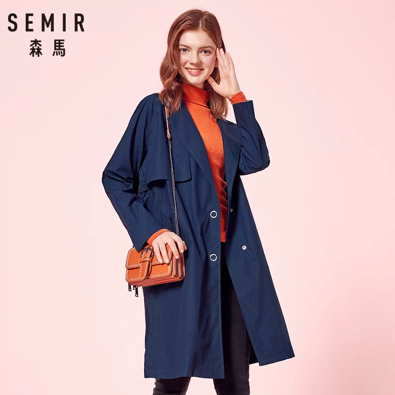 SEMIR ветровка Женская длинная куртка 2018 осеннее Новое тонкое пальто Версия
