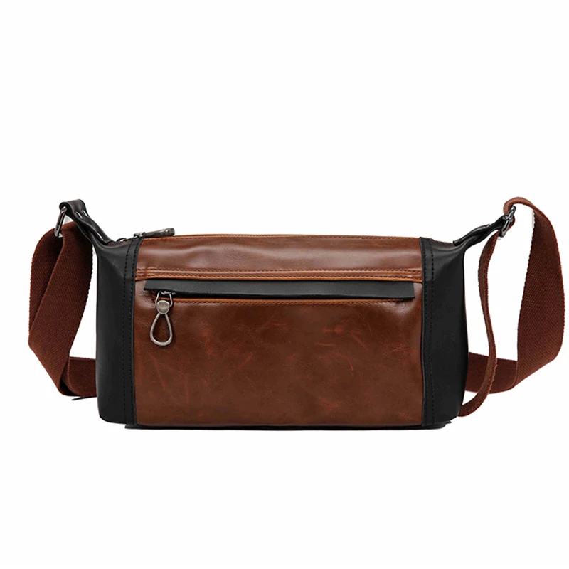 

Fashion Men's Shoulder Bags High-quality PU Leather Business Man Bag Multi-function Waterproof Crossbody Bag Brown iPad Pocket